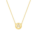 Diamond Coin Initial Necklace