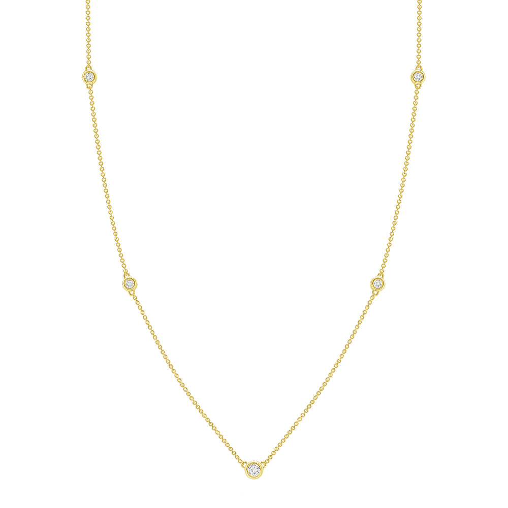 Diamond Station Bezel Necklace