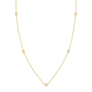 Diamond Station Bezel Necklace