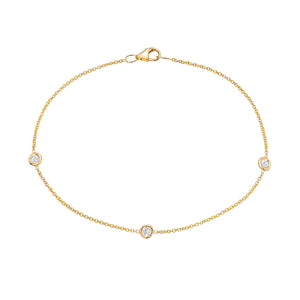 Diamond 3 Bezel Bracelet