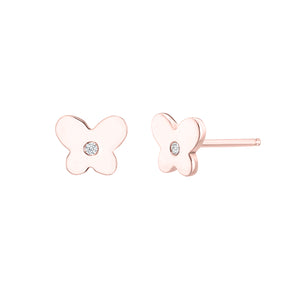 Diamond Butterfly Studs