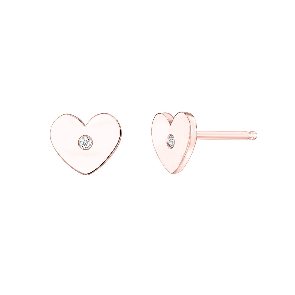 Diamond Heart Studs B.