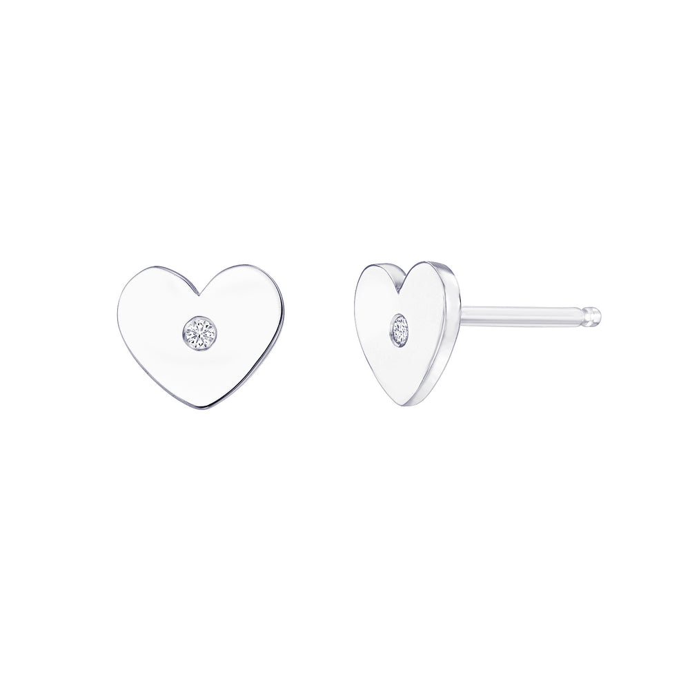 Diamond Heart Studs B.