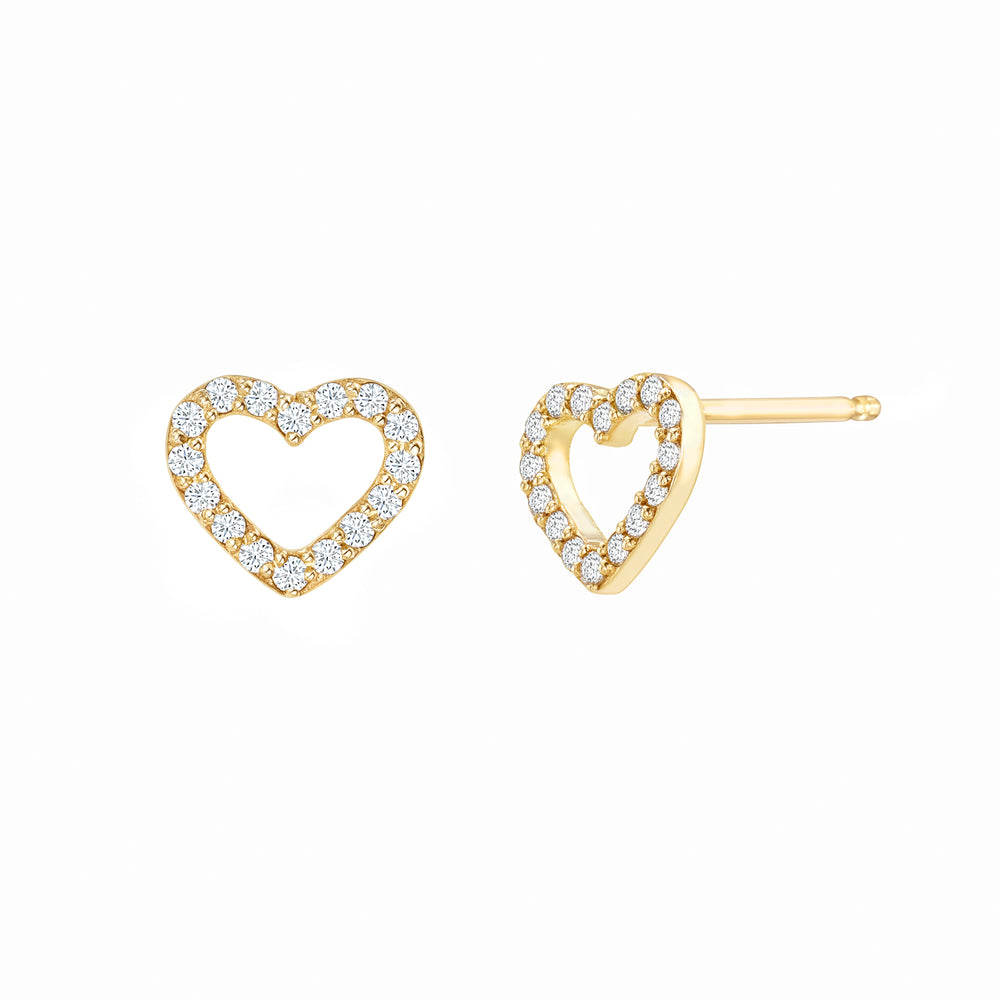 Diamond Heart Studs P.