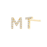 Diamond Initial Stud Earrings