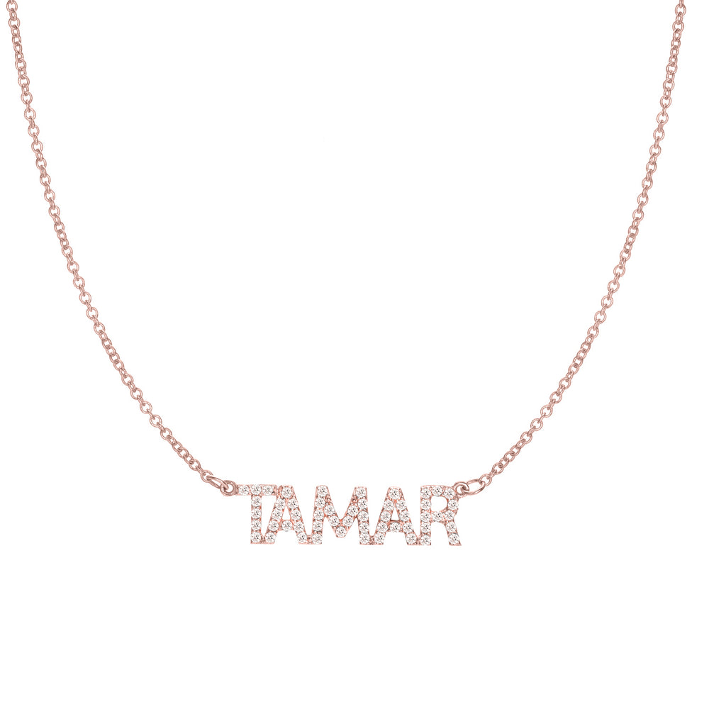 Diamond Linear Name Necklace