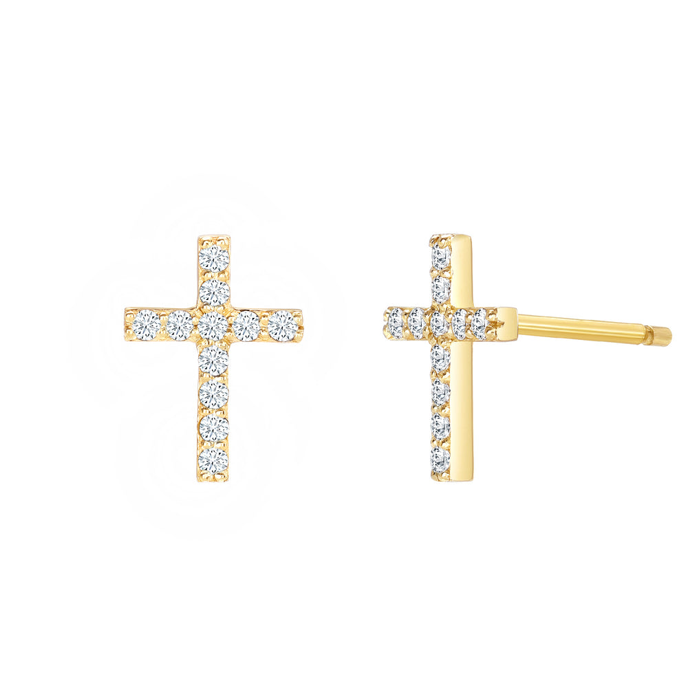 Diamond Cross Studs P.