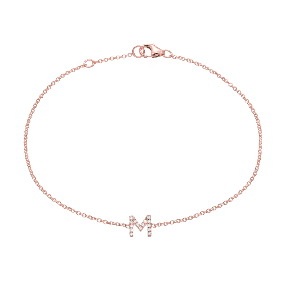 Diamond Initial Pave Latter Bracelet