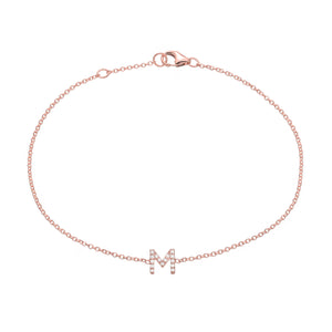 Diamond Initial Pave Latter Bracelet