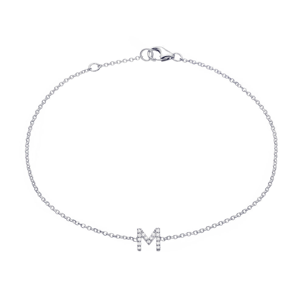 Diamond Initial Pave Latter Bracelet