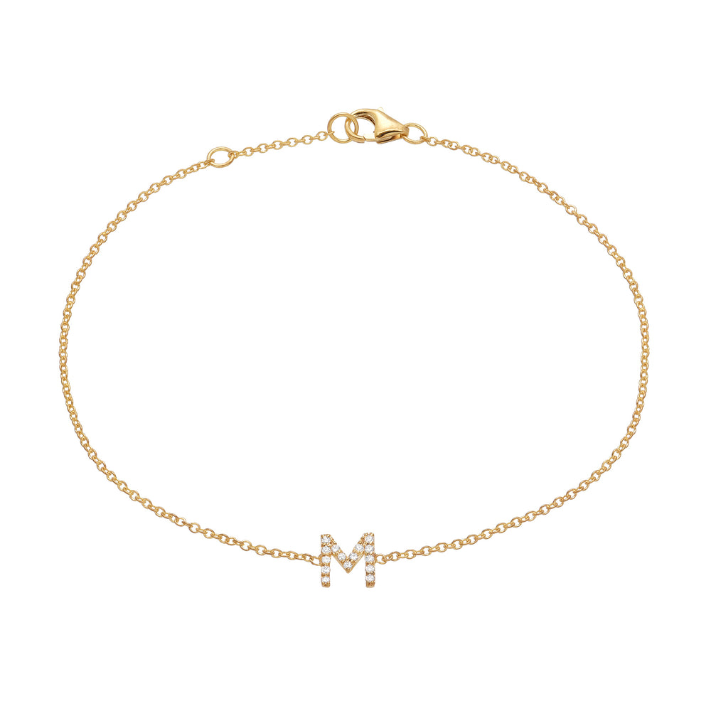 Diamond Initial Pave Latter Bracelet