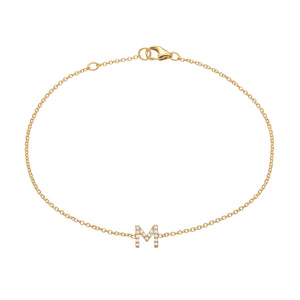 Diamond Initial Pave Latter Bracelet