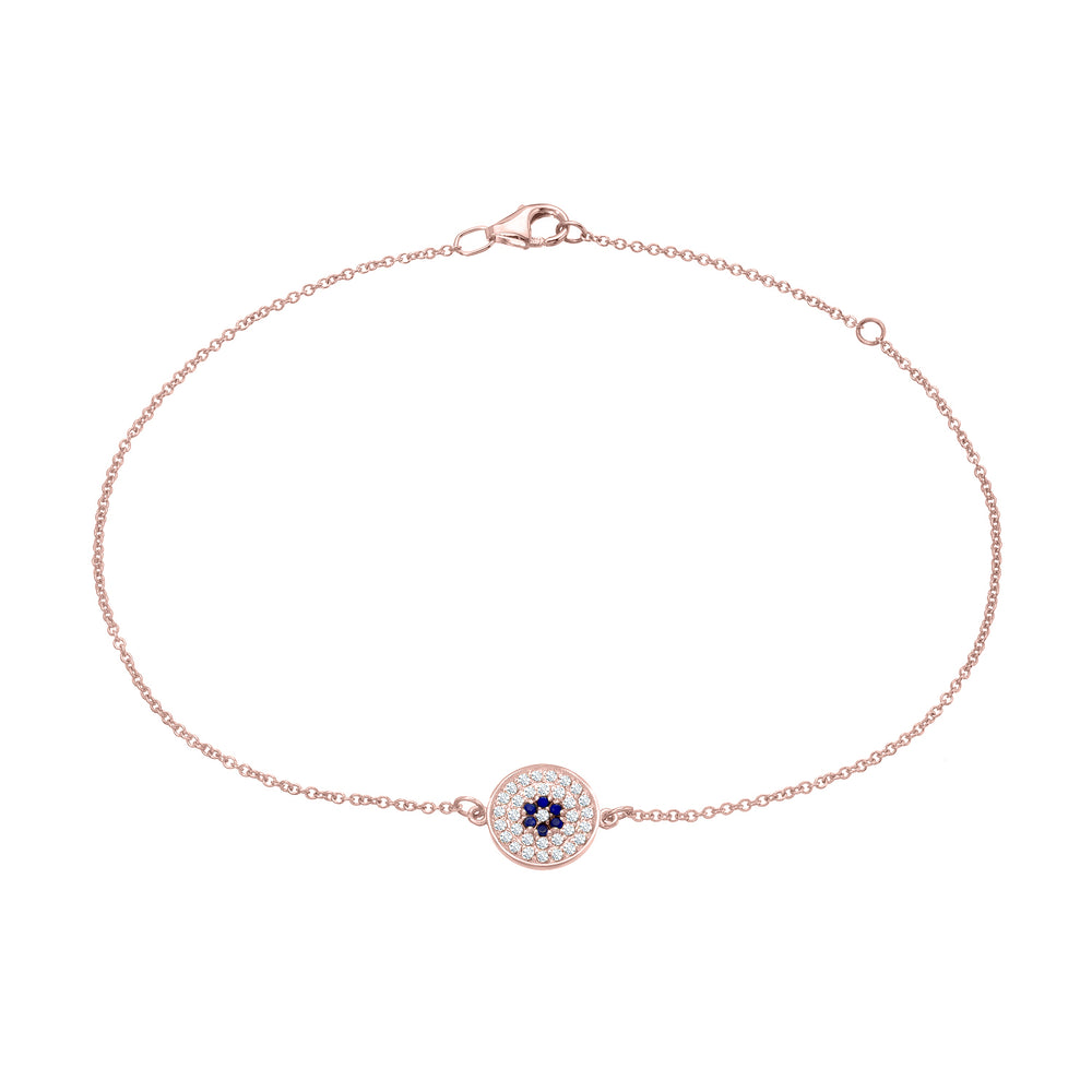 Diamond Round Evil Eye Bracelet