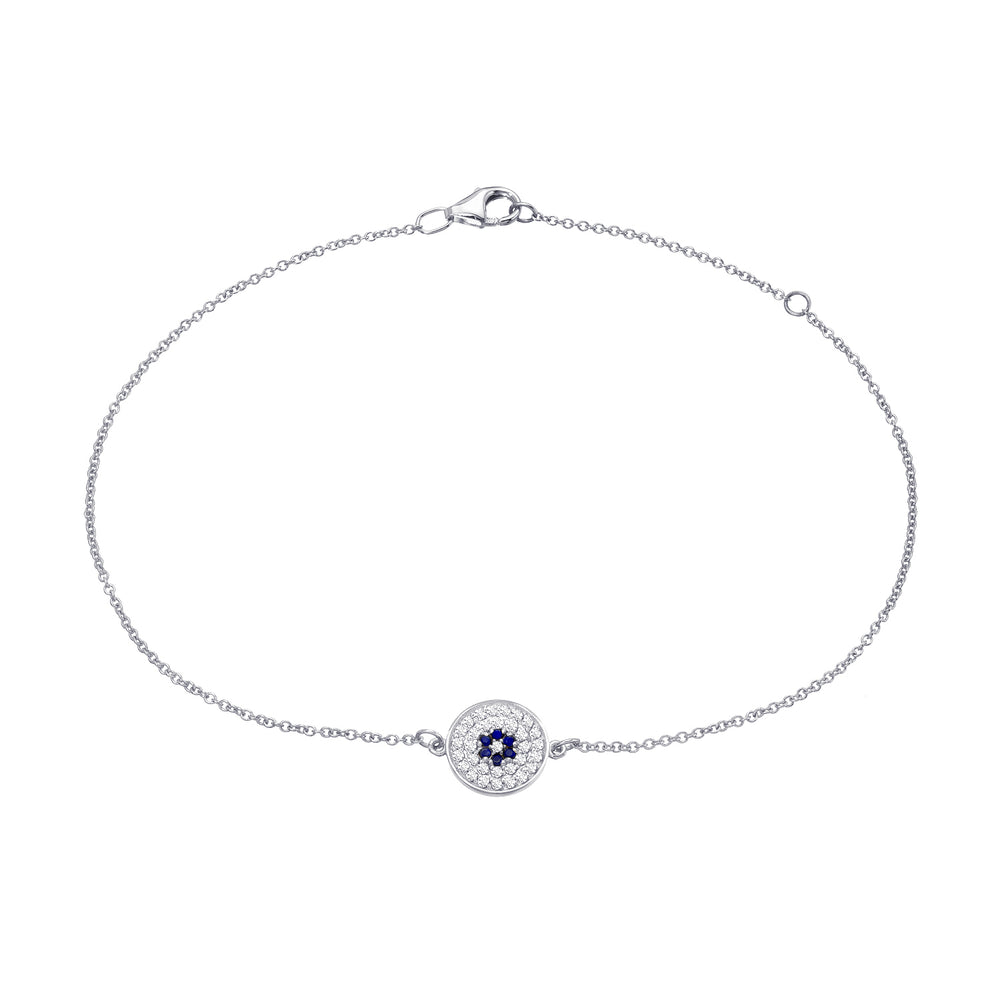 Diamond Round Evil Eye Bracelet