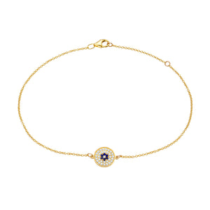 Diamond Round Evil Eye Bracelet