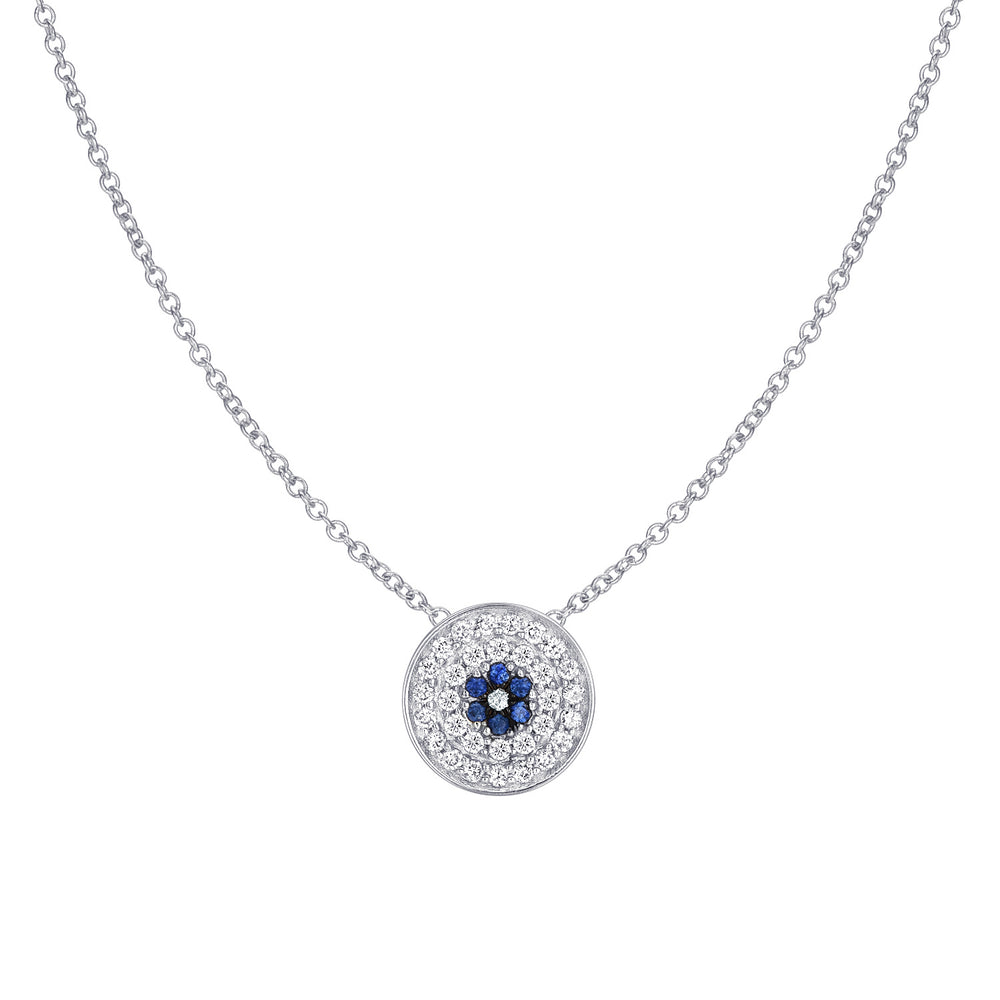 Diamond Round Evil Eye Necklace