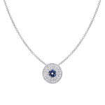 Diamond Round Evil Eye Necklace