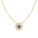 Diamond Round Evil Eye Necklace