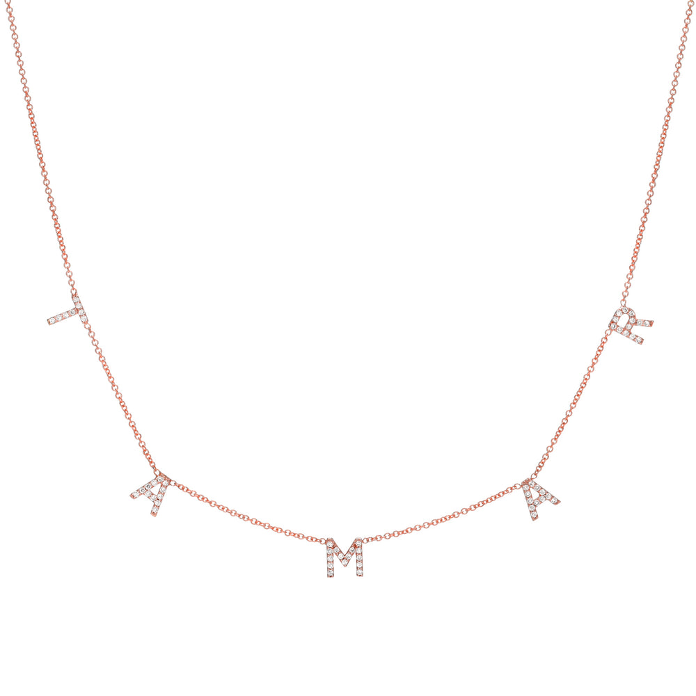 Diamond Spaced Pave Latter Necklace