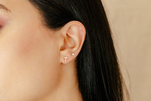 Diamond Cross Studs P.