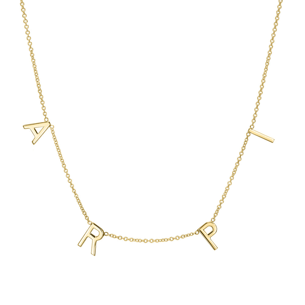 Gold Spaced Letter Customizable Necklace