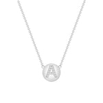 Diamond Coin Initial Necklace